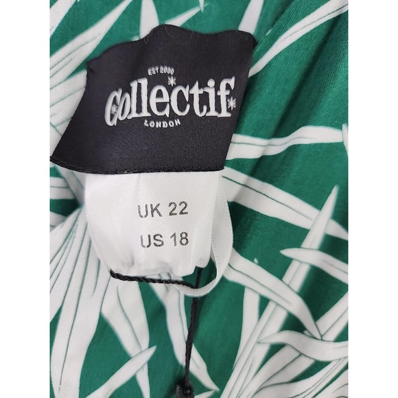 Modcloth Green and White Leaf Print Jumpsuit - Picture 4 of 10